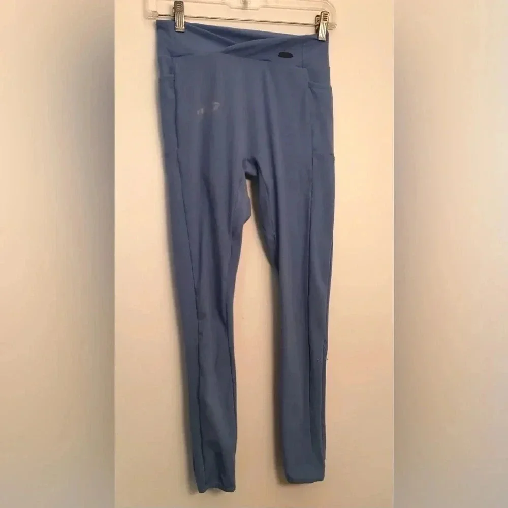 Super Stretchy Gymshark Blue Poise Leggings Size Medium With Pockets